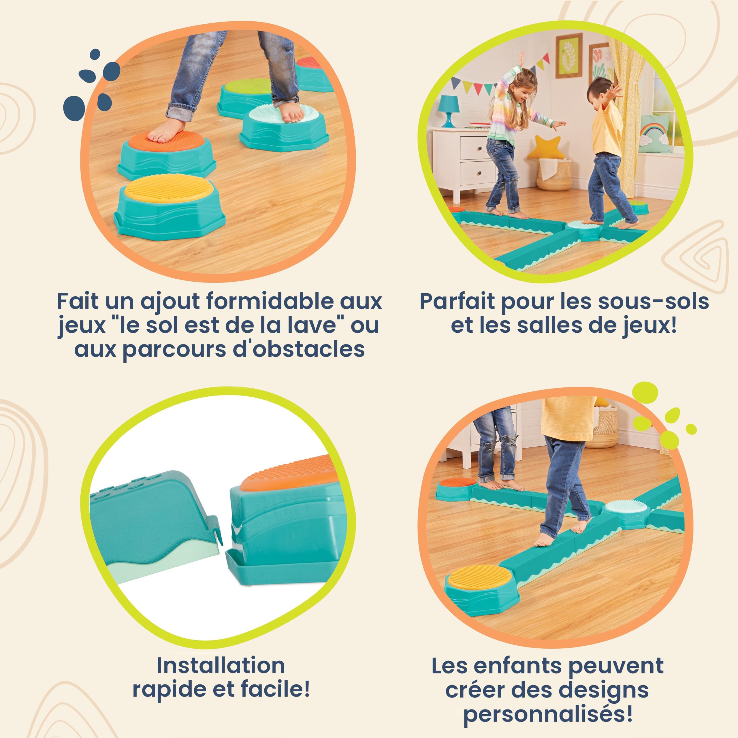 Ensemble 20 Pièces Poutres d'Équilibre Enfants 3+ Ans - Exercices