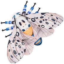 FRANKIEZHOU Simulation Leopard Moth Stuffed Animal - White 25 Inch,Soft Leopard Moth Plush Toy,Moth Toy for Kids, Home Decor, Cuddle Toy
