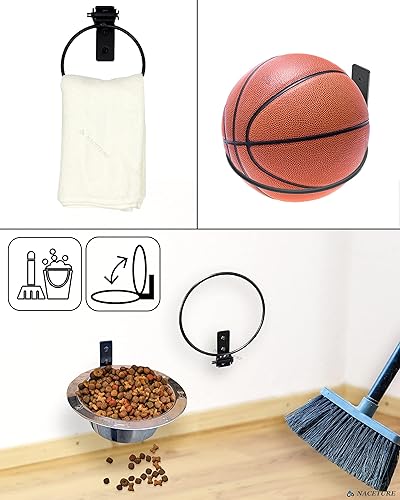 Miniatura 6 de NACETURE Anillo plegable para macetas de 6 pulgadas para montaje en pared, ganchos redondos de metal resistente, soportes para macetas de cerca,