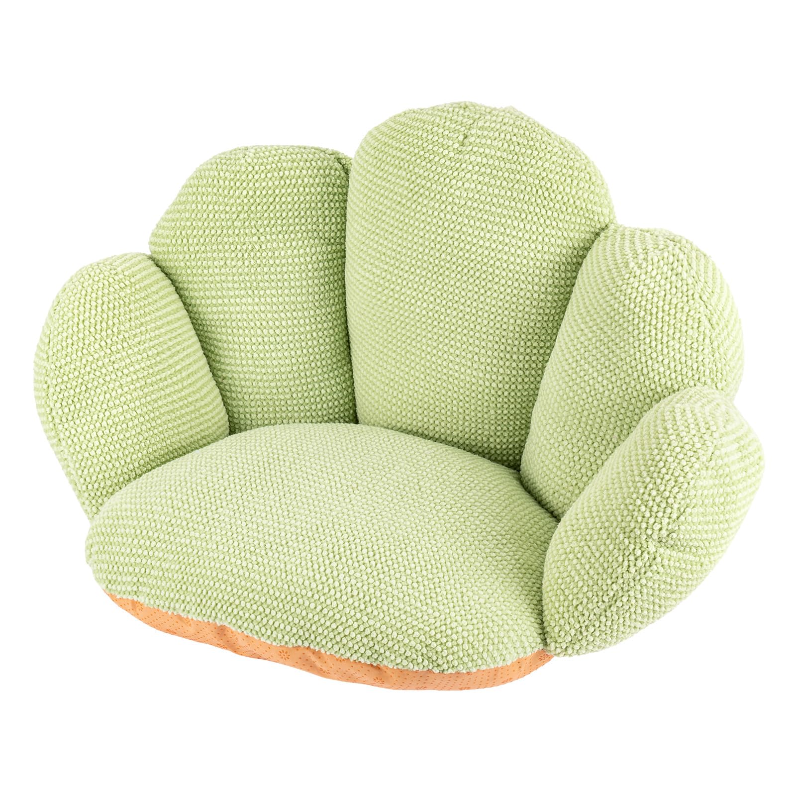 evergoods Flower Shape Floor Chair Cushion, Petal Design Lazy Sofa Seat with Ergonomic Back Support Thick Memory Foam Lounge Chair for Living Room Bedroom Gaming Reading Meditation Soft (Green)