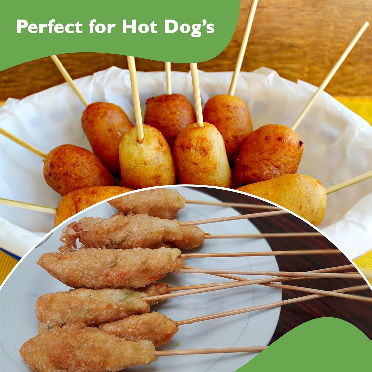 Perfect Stix Wooden Corn Dog Sticks. 10 inch x 3/16 Pack of 1000ct