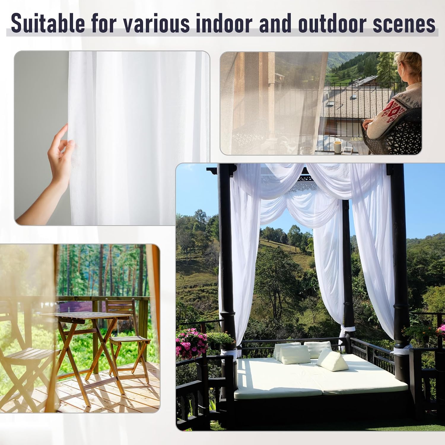 Relaxweex 48 Pairs Outdoor Curtain Weights, Waterproof Outdoor Curtain Magnets for Heavy Wind, Patio, Mosquito, Cabana, Gazebo, Flags, Indoor (Black)