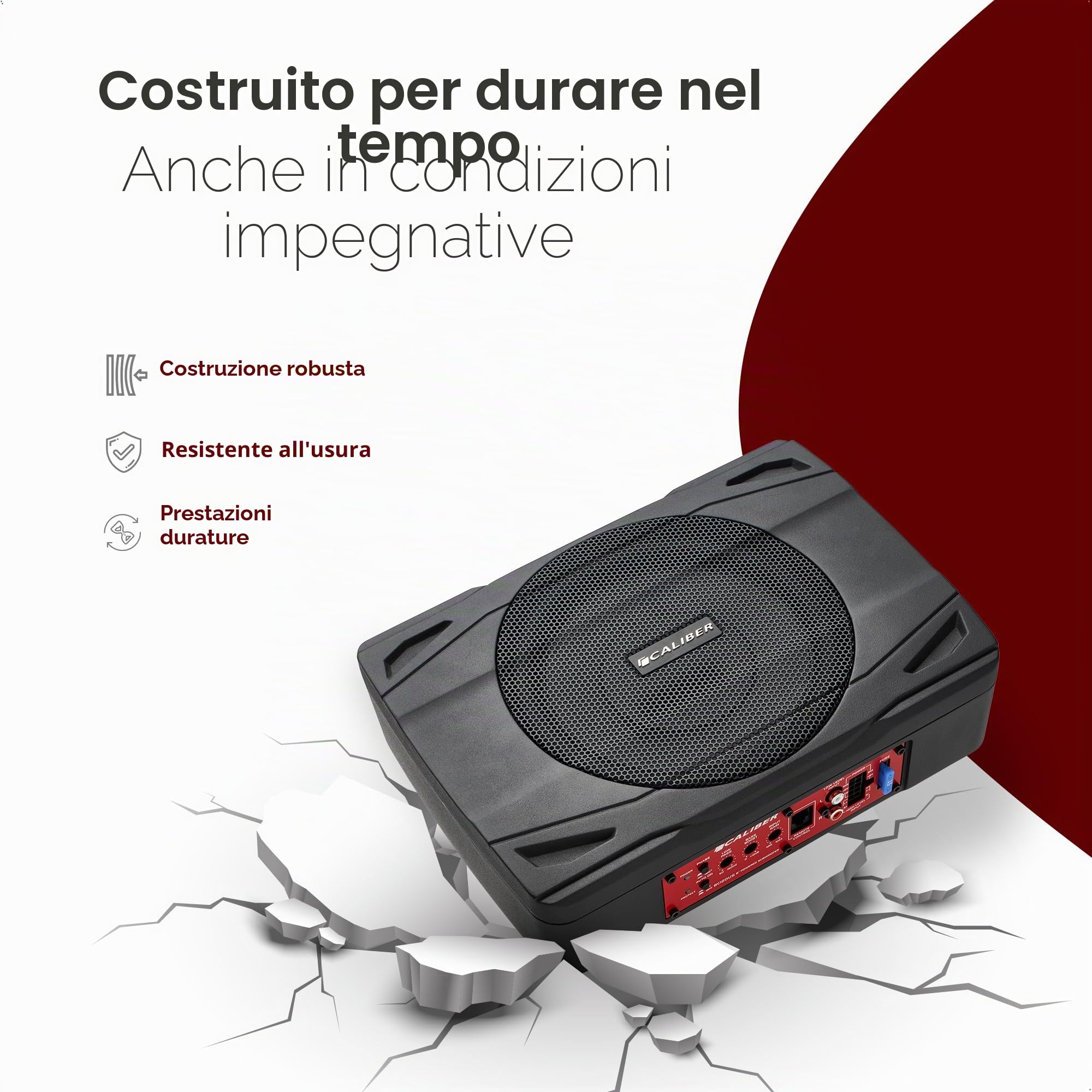 Caliber BC120US Subwoofer Auto Attivo 500W Contenuto: 1 Pz, (BC120US) Marca Caliber