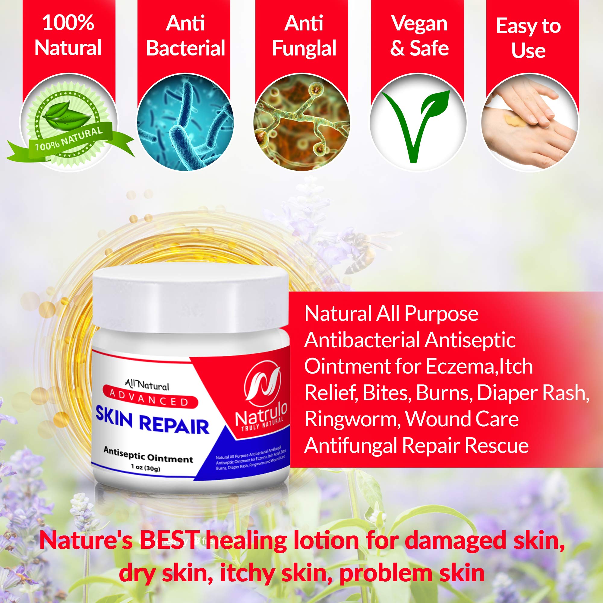 Natrulo Skin Healing Cream Natural All Purpose Antibacterial