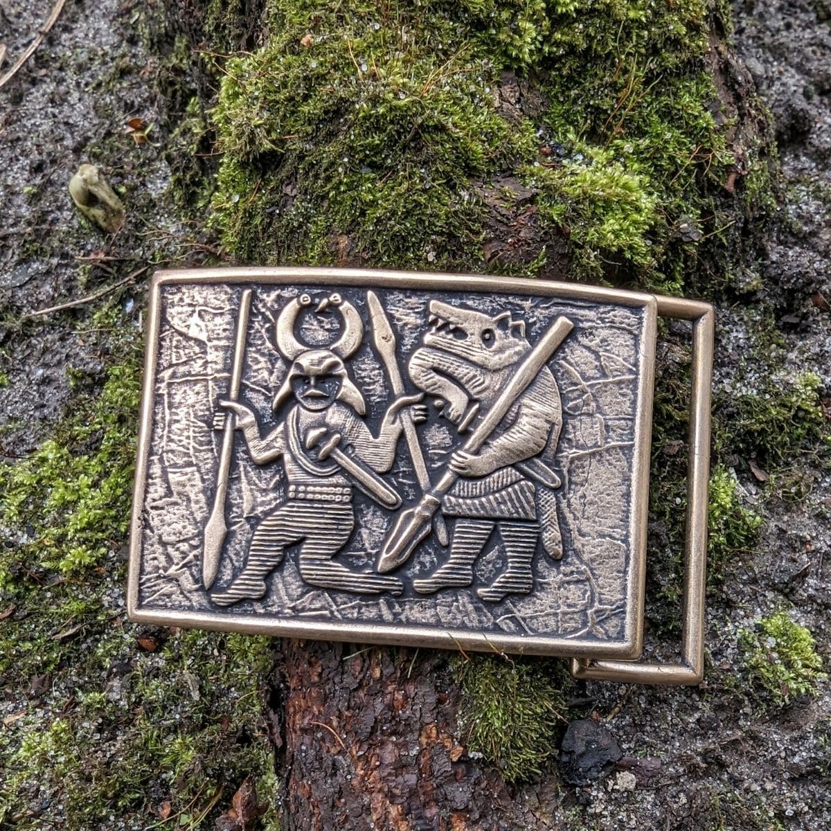 Viking Warrior Berserker Bronze Belt Buckle - Norse Pagan Accessories