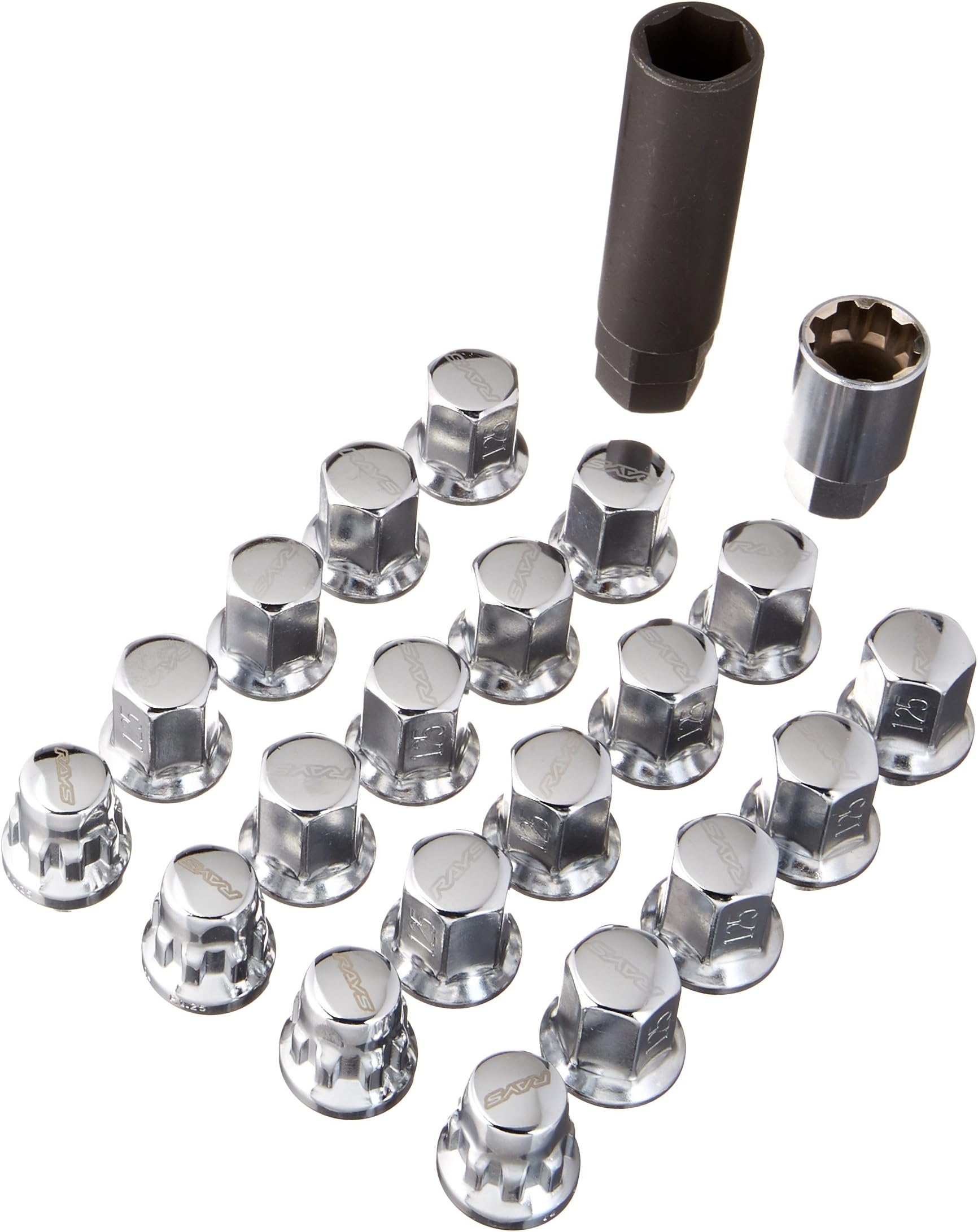 RAYSW1712125C Chrome (M12 x 1.25 Thread Size) Hex Lock and Nut Set