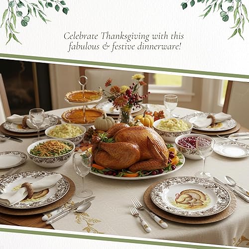 Miniatura 6 de Spode Woodland - Tenedor de pastelería de 6 pulgadas con varios motivos de pájaros, mango de porcelana y tenedor de postre de acero, utensilio