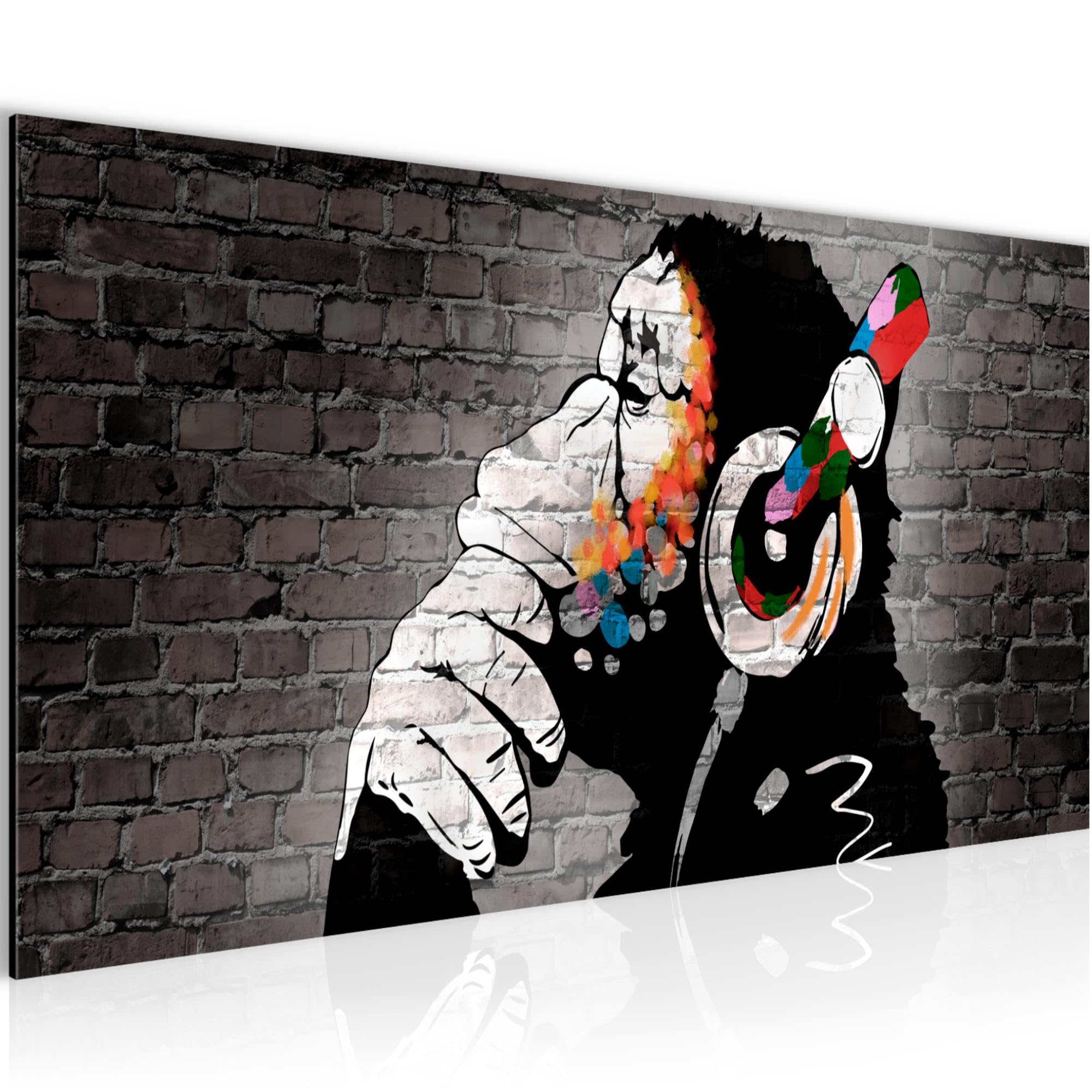 Runa Art Canvas Wall Art DJ Monkey 1 Piece Non-woven Canvas Prints for Living Room and Bedroom Street Art Colourful 042512b