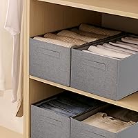 Vista 53 de JAKAGO Fabric Storage Bins set of 4 Rectangle Storage Baskets with Handle Foldable Closet Organizer for Clothes Towel bedding Books Collapsible