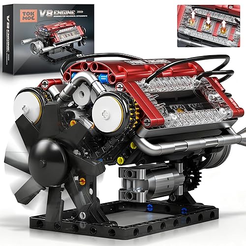 Tuajixz V8 Engine Building Blocks Sets, V8 Engine Model Kit