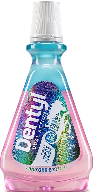 Dentyl Dual Action CPC Mouthwash, 12hrs Fresh Breath & Total Care, Alcohol Free, Unicorn Edition Mystical Mint, 500 ml