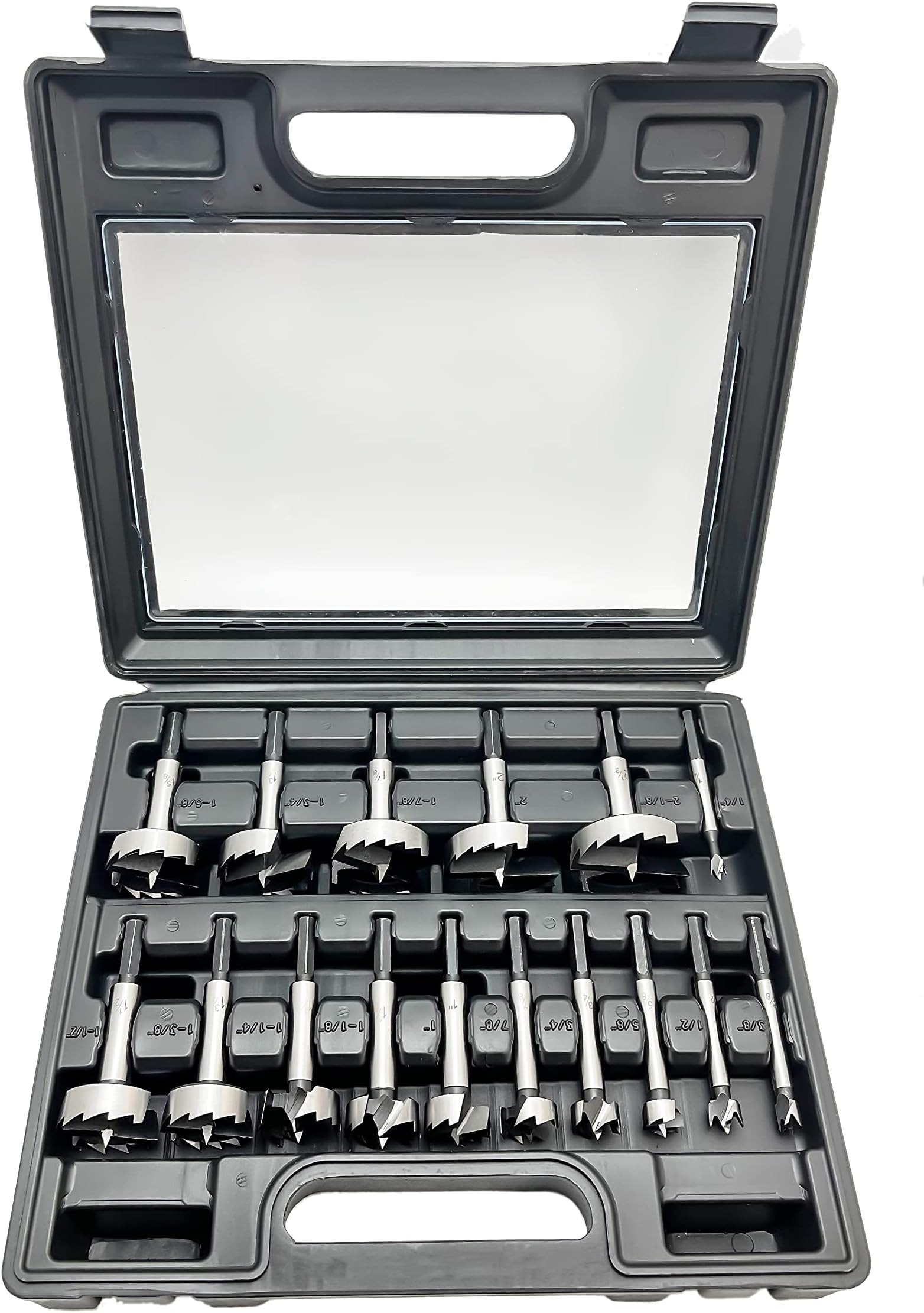 Forstner Bit Set 16Pcs Hex Shank, Wood Drill Bits Set with Multi Sided Shank