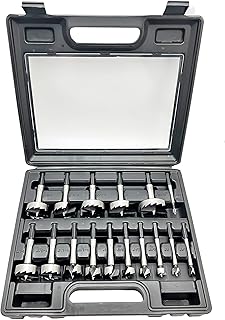 Forstner Bit Set 16Pcs Hex Shank, Wood Drill Bits Set with Multi Sided Shank