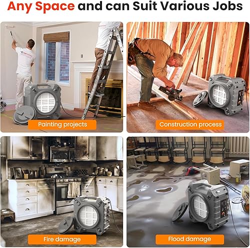 Miniatura 9 de Abestorm Depurador de aire S3 con sistema de filtración de 3 etapas purificador de aire industrial HEPA comercial para restauración de daños máquina