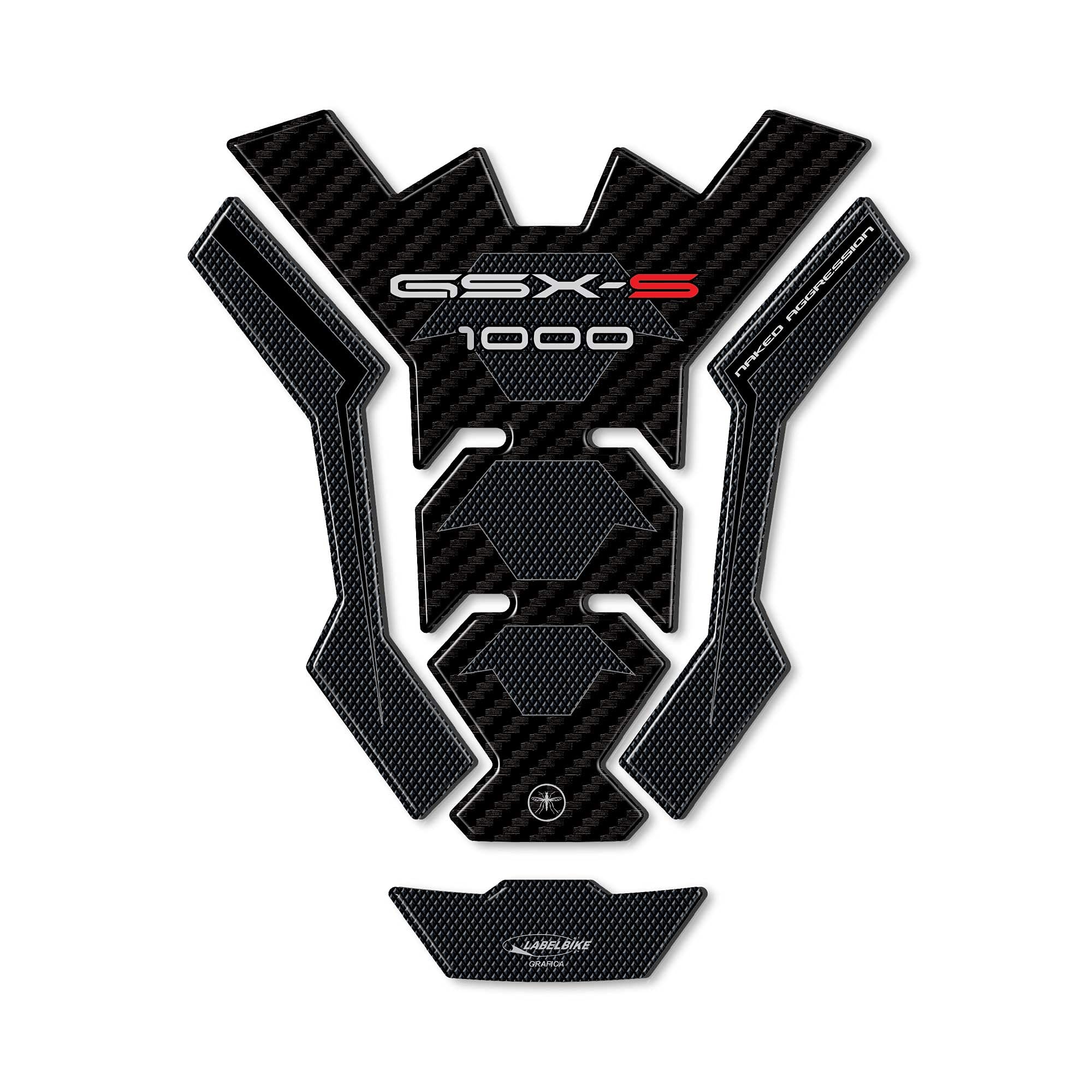 labelbike - Adesivo 3D Moto Paraserbatoio Protezione e Decorazione in Resina compatibile con Suzuki GSX-S 1000 2021