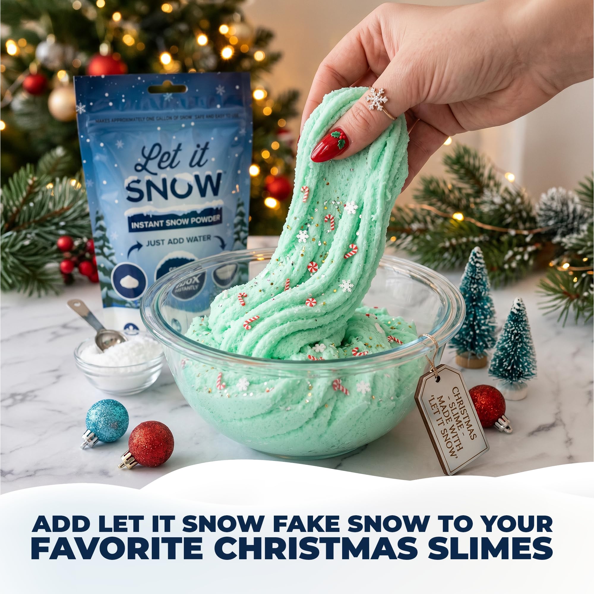 Let it Snow Poudre de neige artificielle instantanée – Fabriquée aux États-Unis, parfaite pour les enfants, les décorations de vacances, les jeux sensoriels – Lot de 25 – Fait de la neige de 80 litres