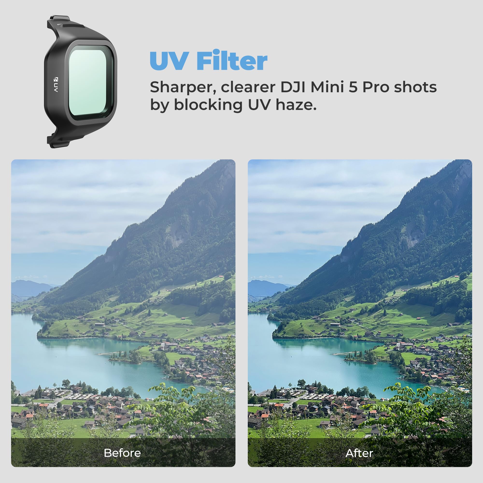 Freewell Mega 16er-Pack Filter-Set für DJI Mini 5 Pro mit UV, ND, ND/PL, LPR, Glow Mist, 10-Stop ND1000, CPL, Dunstreduzierung, Kinofilterset für Luftaufnahmen | mit UV, ND, ND/PL, LPR, Glow Mist, 10-Stop ND1000, CPL, Dunstreduzierung, Kinofilterset für L
