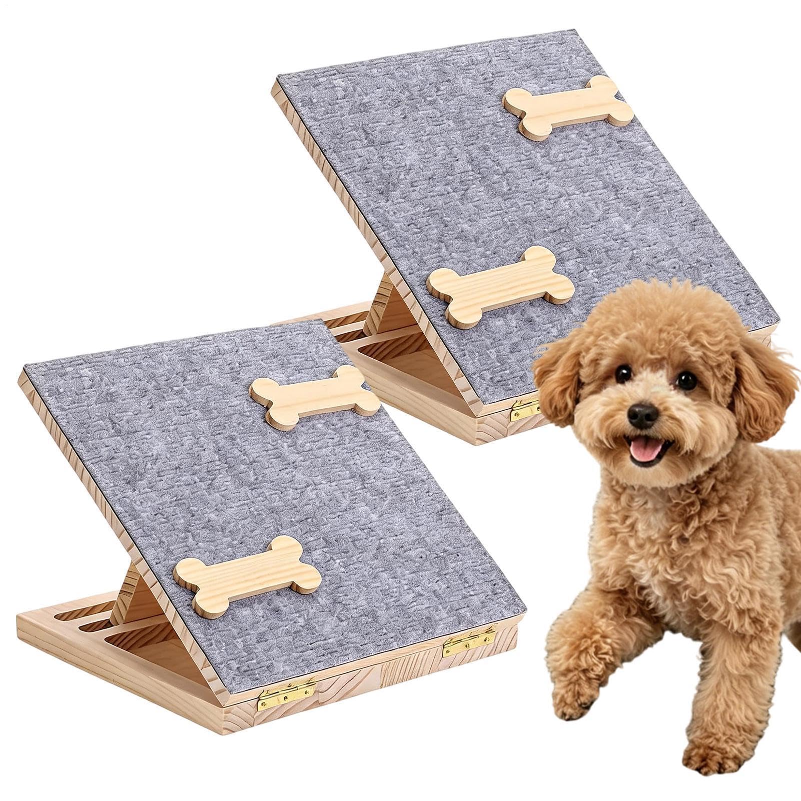Rampa de Perros para Escalones 2 Piezas Peldaños de Madera Ajustables en