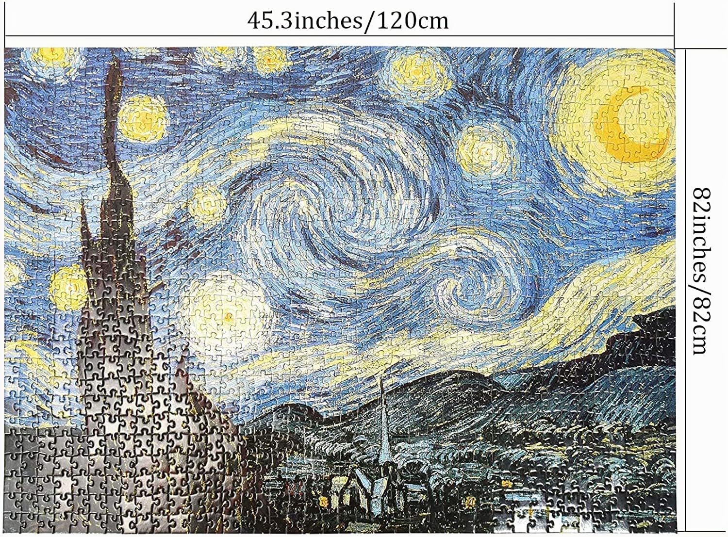 Puzzle 3000 Piezas, Noche Estrellada de Vincent Van Gogh, 115 x 82 cm, Puzzle de 3000 Piezas para Adultos, Juguete Educativo Puzzle, Puzzles Van Gogh para Adultos y Niños