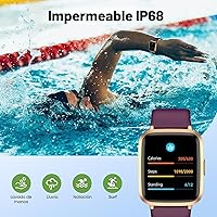 Vista 3 de Reloj de seguimiento de actividad física con monitor de frecuencia cardíaca, rastreador de actividad con podómetro, monitor de sueño, calorías