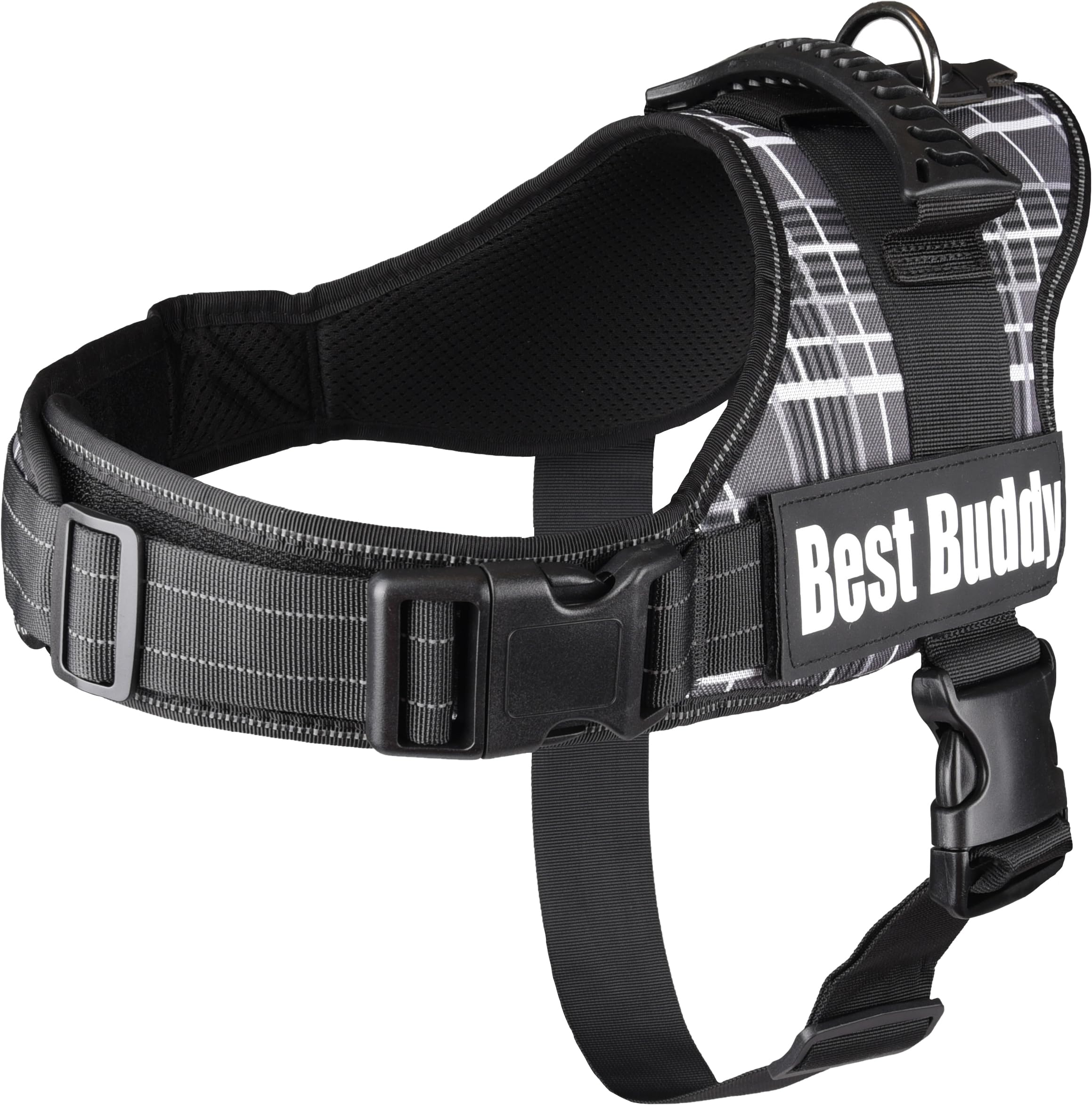 Harnais Best Buddy Pluto Noir Grid L, l\'excellence des finitions pour grand chien