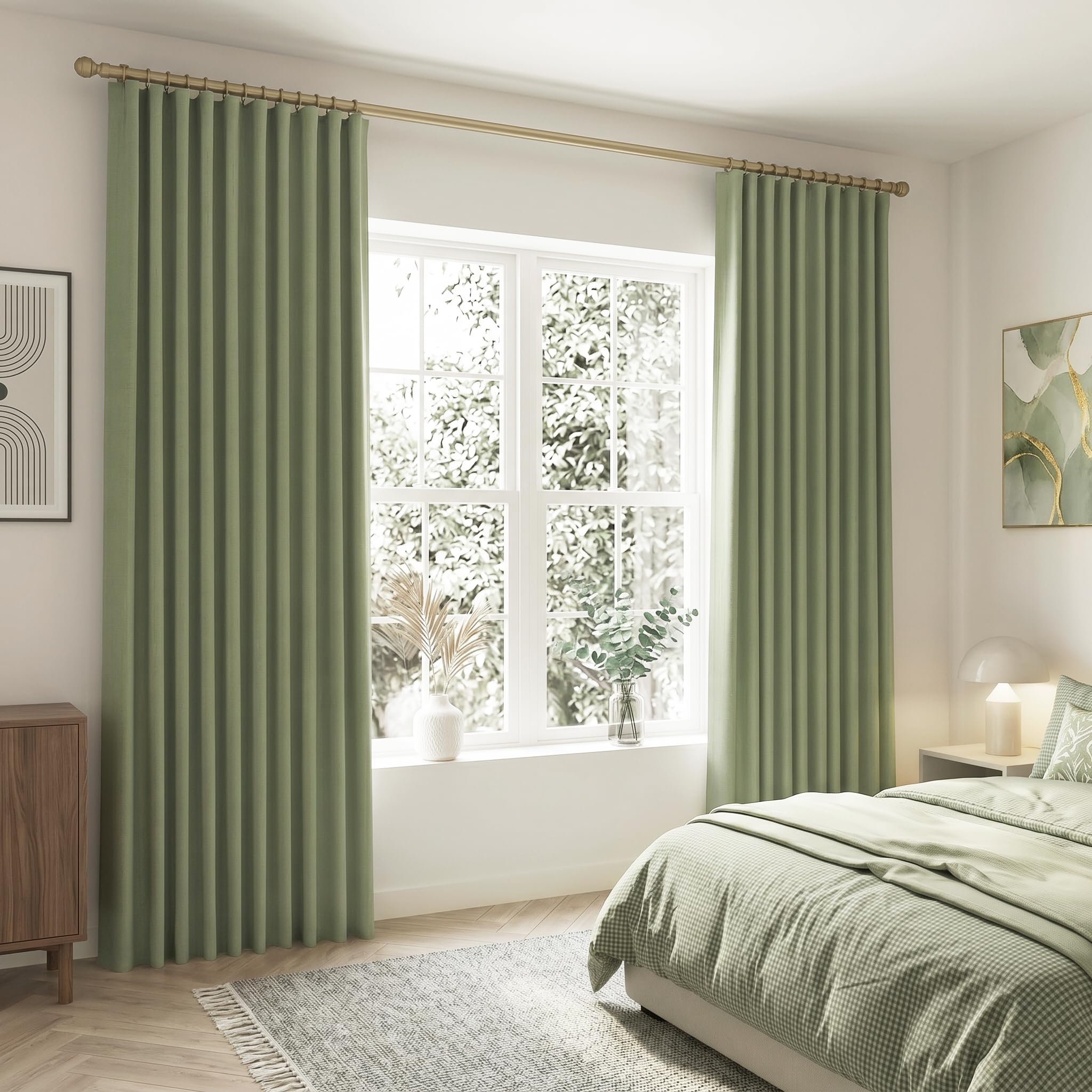 Amazon.com: SHINELAND Sage Green Room Darkening 88 Inch Long