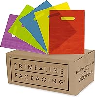 Vista 10 de Prime Line Packaging Bolsas de plástico para regalos, bolsas de piñata de colores surtidos con asas para niños, golosinas, regalos, dulces, a