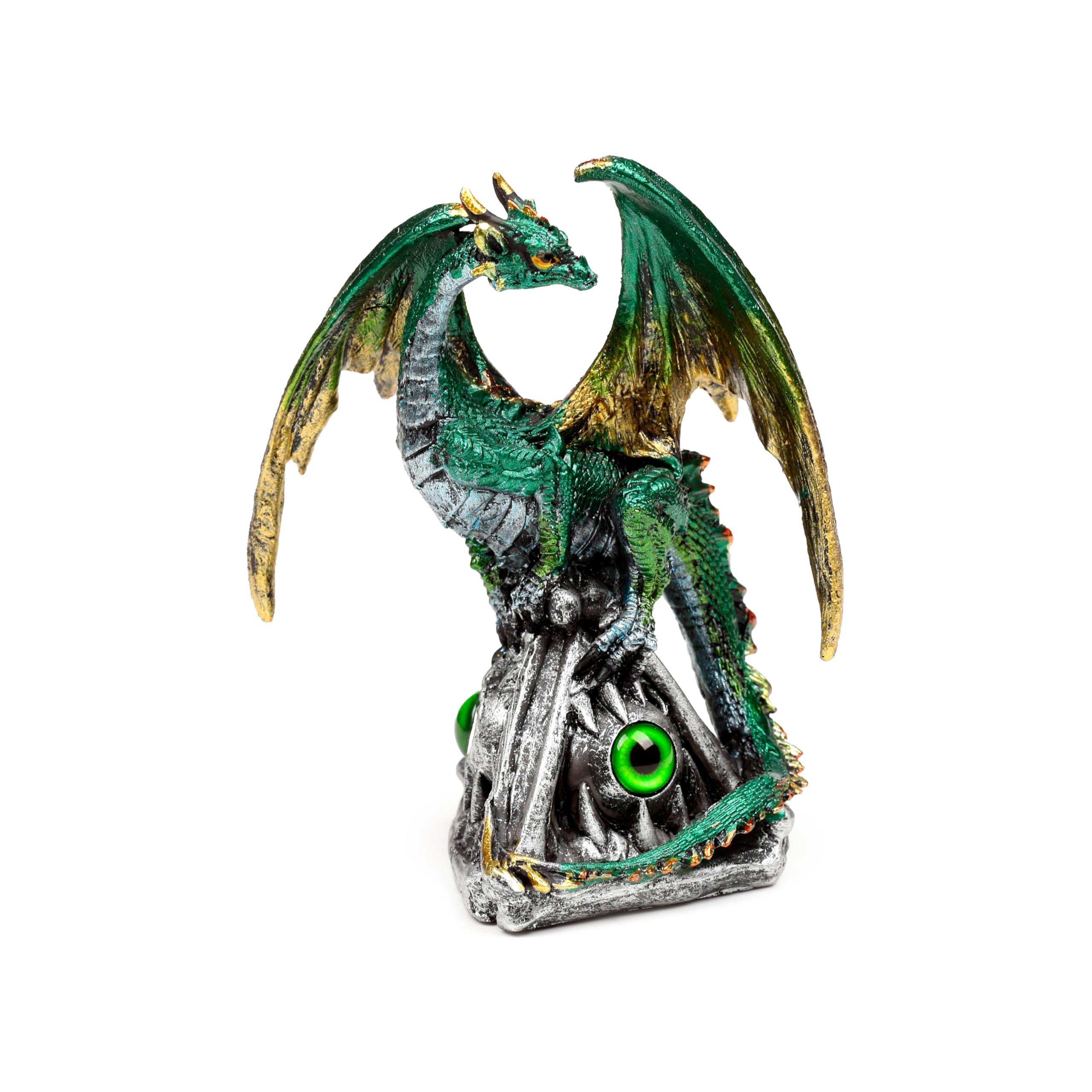 Puckator Vert Emerald Dragon On Eye Decorative Figurine Dark Legends