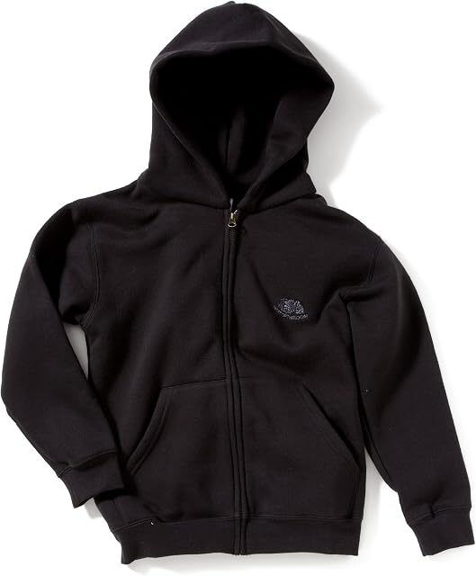 Fruit of the Loom Unisex Kids Zip front Classic Hooded Sweat, Black, 5-6 Years (Manufacturer Size:26)