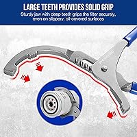 Vista 2 de WORKPRO Juego de llaves de filtro de aceite, herramientas de alicates de extracción de filtro de aceite ajustables de 9 y 12 pulgadas, ideal