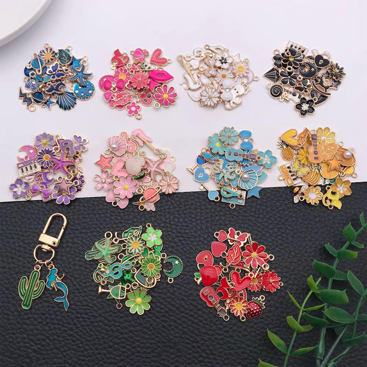 YouLuo 100Pcs Bracelet Charms for Jewelry Making Wholesale Bulk Jewelry Making Bracelets Charm KC Gold Alloy Charm Pendants and Gold Plated Enamel Charms Pendants for Bracelet Necklace - Image 8