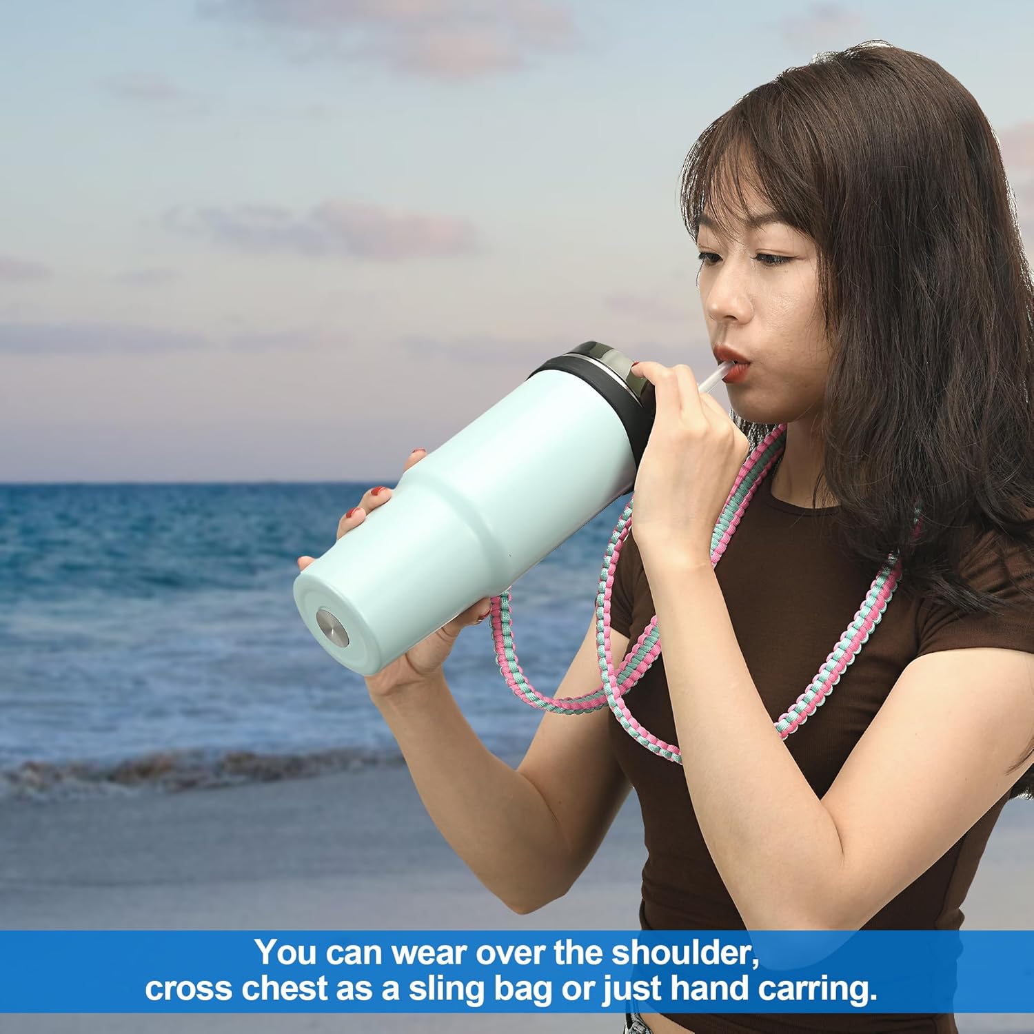 Wongeto Paracord Water Bottle Sling/Carrier fot Stanley holder, Paracord Water Bottle Strap for Stanley Cup Accessories - Image 6