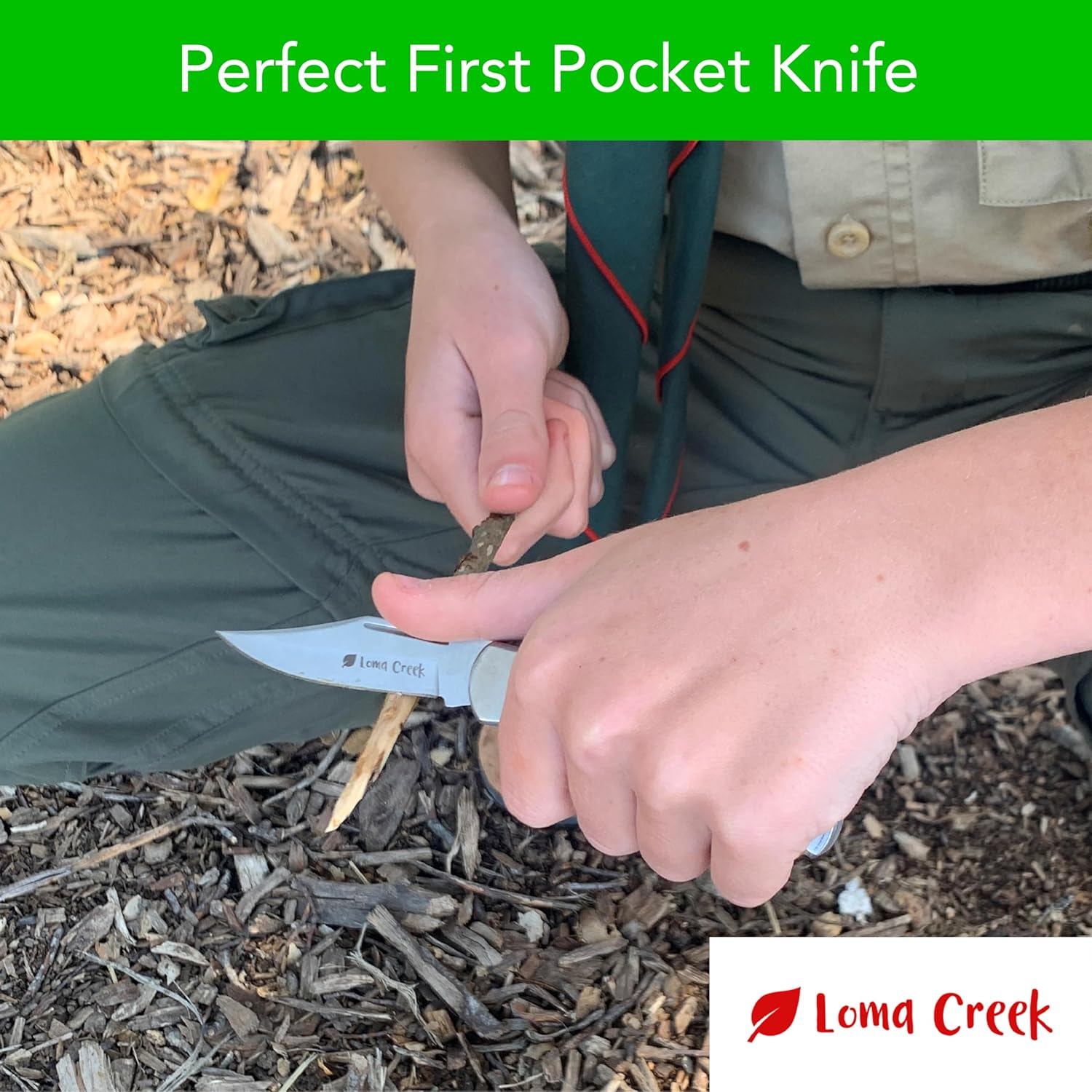 Children Pocket Knife & Tenting Necessities Equipment – Multi-Instrument Card, Whistle & Hearth Starter in a Carrying Case. Simple Shut Security Lock on Knife. Nice First Pocket Knife – Made to Final a Lifetime