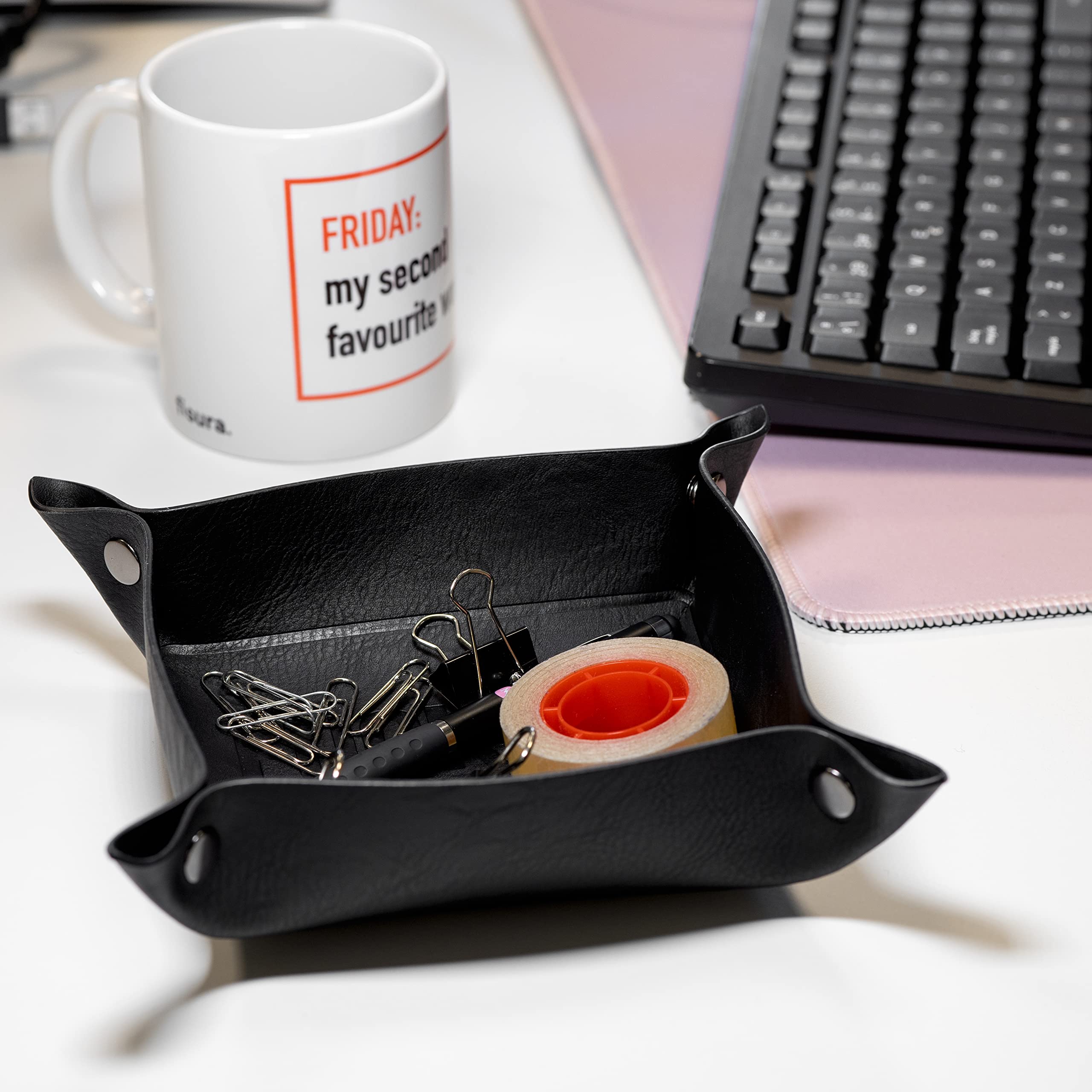 Svuotatasche In Similpelle Per Ingresso - 19x19 Cm, Con Scritta 'F*cking Keys', Per Chiavi E Oggetti