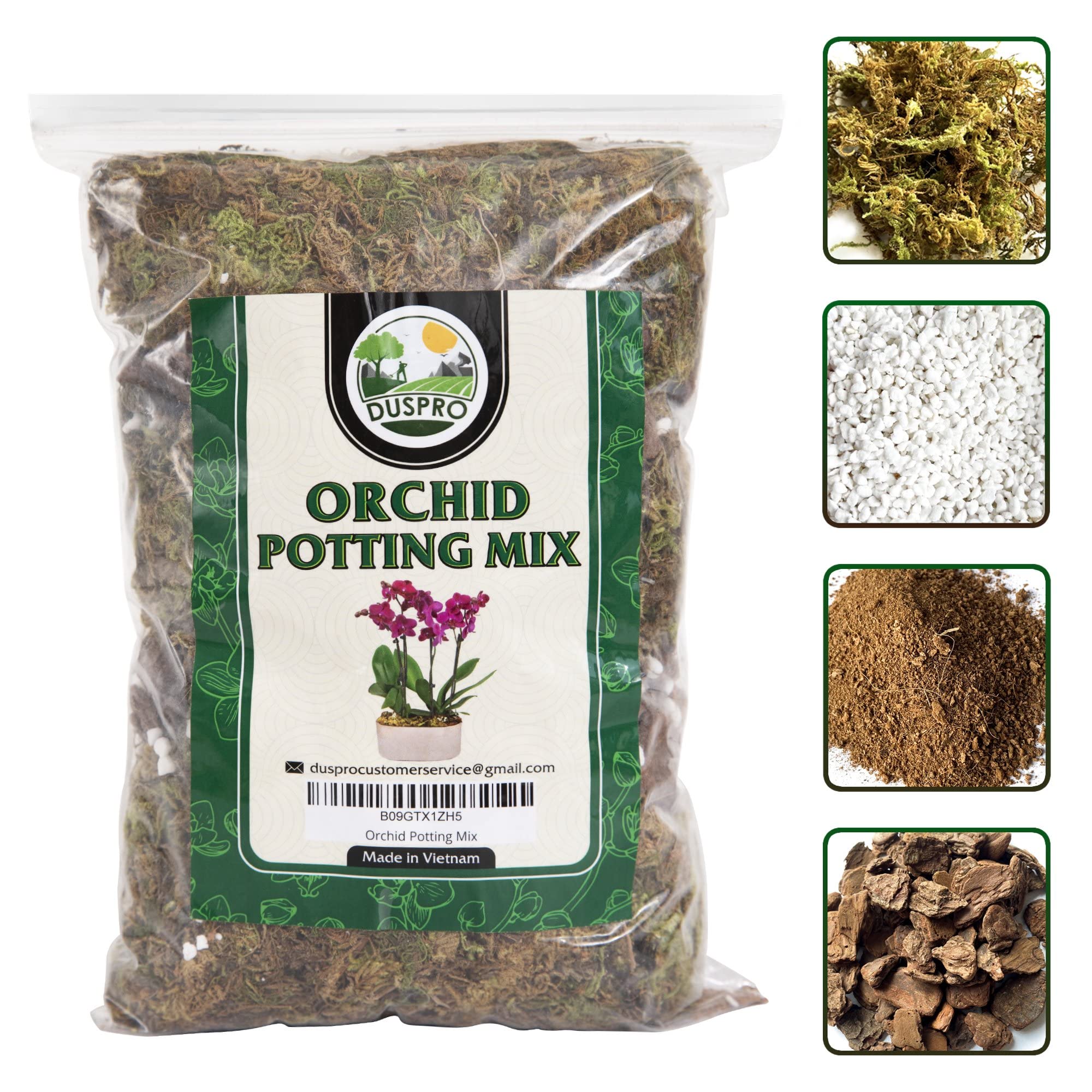 Buy DUSPRO Orchid Potting Mix with Moss Pine Bark Mulch Perlite Stone
