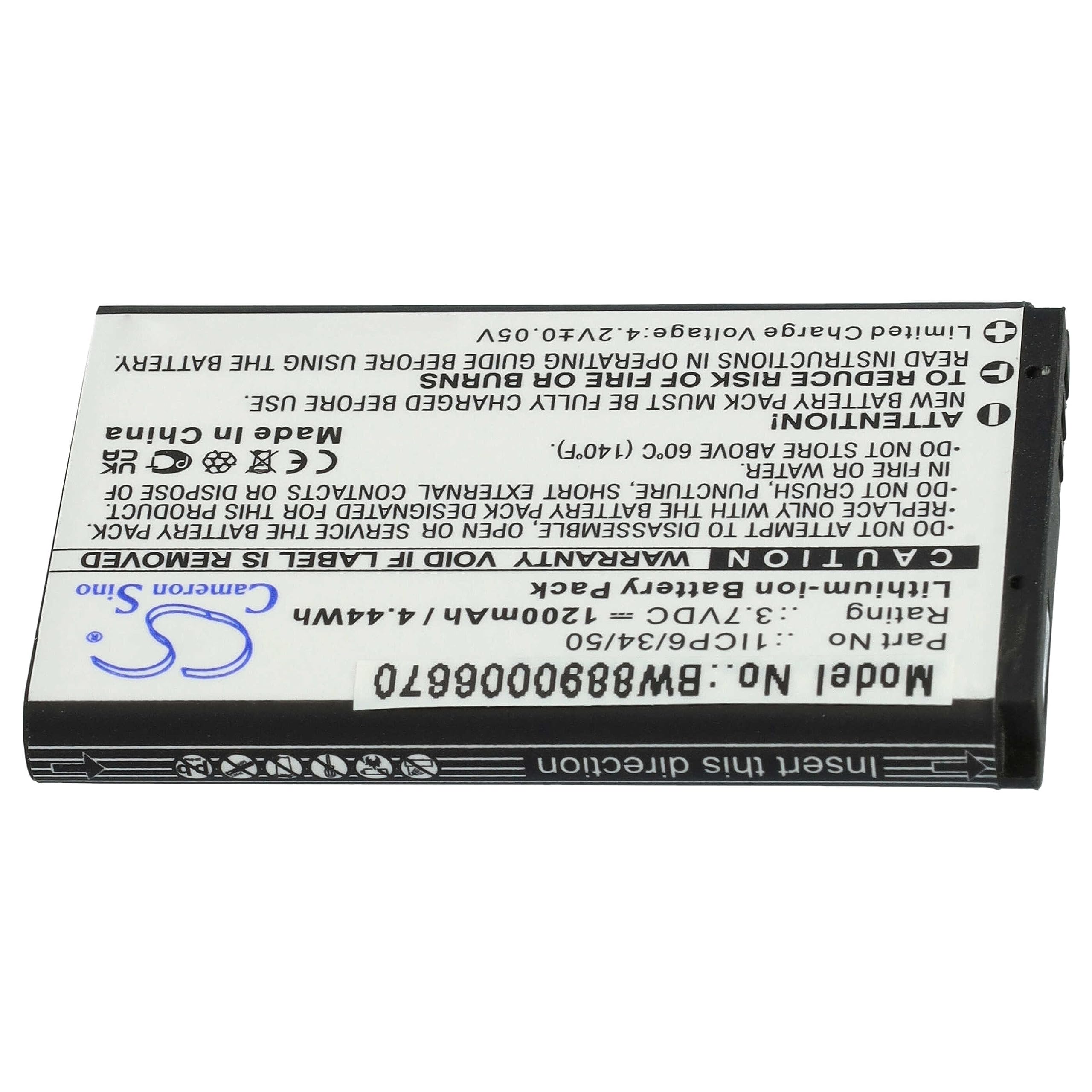 vhbw Bateria zamienna do Babymoov 1ICP6/34/50 do elektronicznej niani rozmówcy (1200 mAh, 3,7 V, litowo-jonowa)