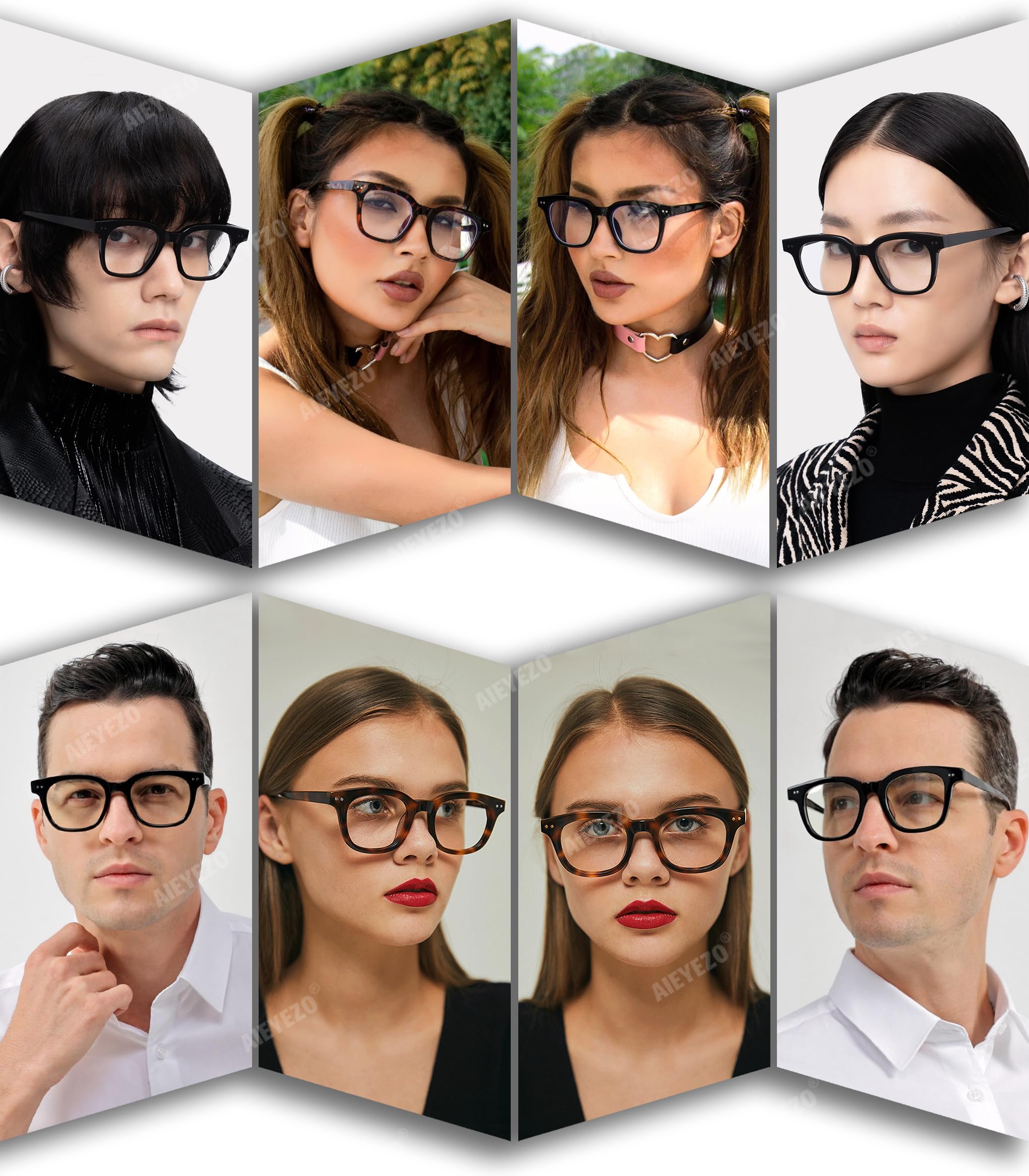 AIEYEZO Occhiali con blocco della luce blu con montatura quadrata TR90 per donne e uomini occhiali da vista alla moda