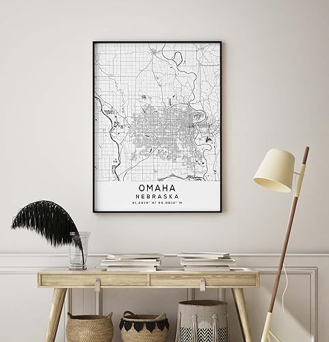 Miniatura 8 de Mapa de Omaha, Nebraska, Light 2 (8x10)