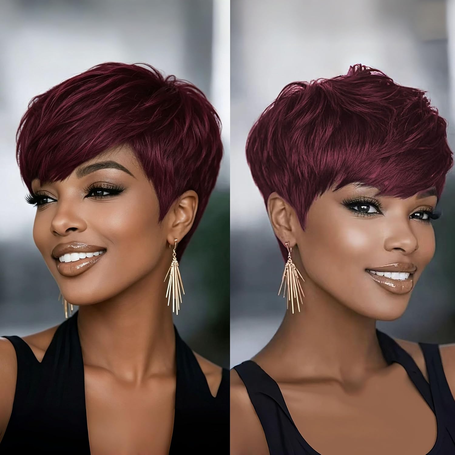 Pixie Cut Human Hair Wig for Women, 27# Blonde