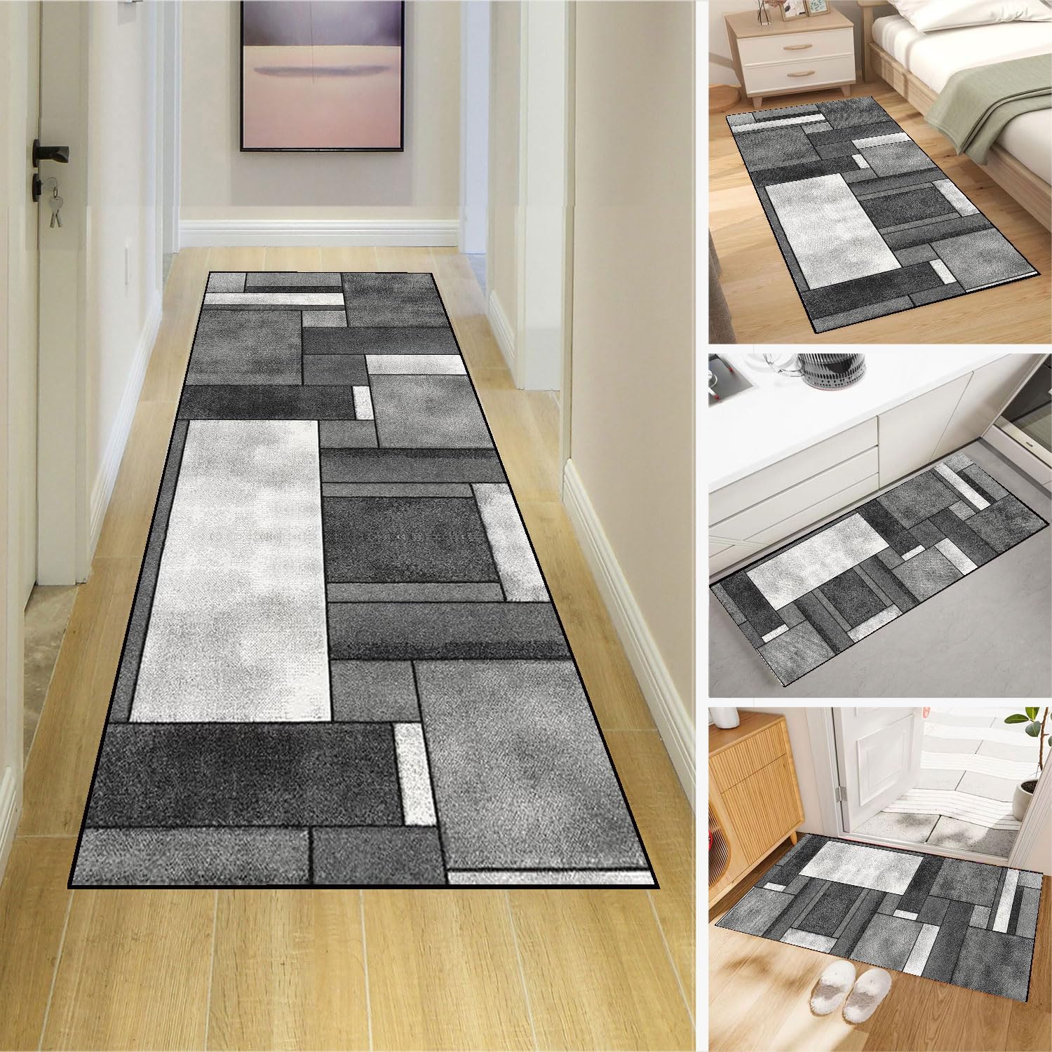 Dmkjdzsw Carpet Runner，Non Slip Backing for Kitchen Floor，Long Hallway Hall Runner Narrow Rugs - Cotton Pile