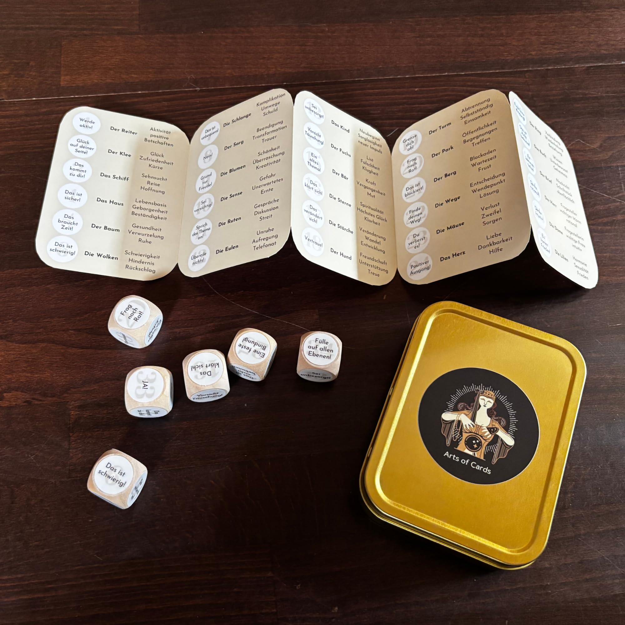 Lenormand Würfel Botschaft Orakel Orakelwürfel mit Hinweisen zu den Lenormand Ratschlägen