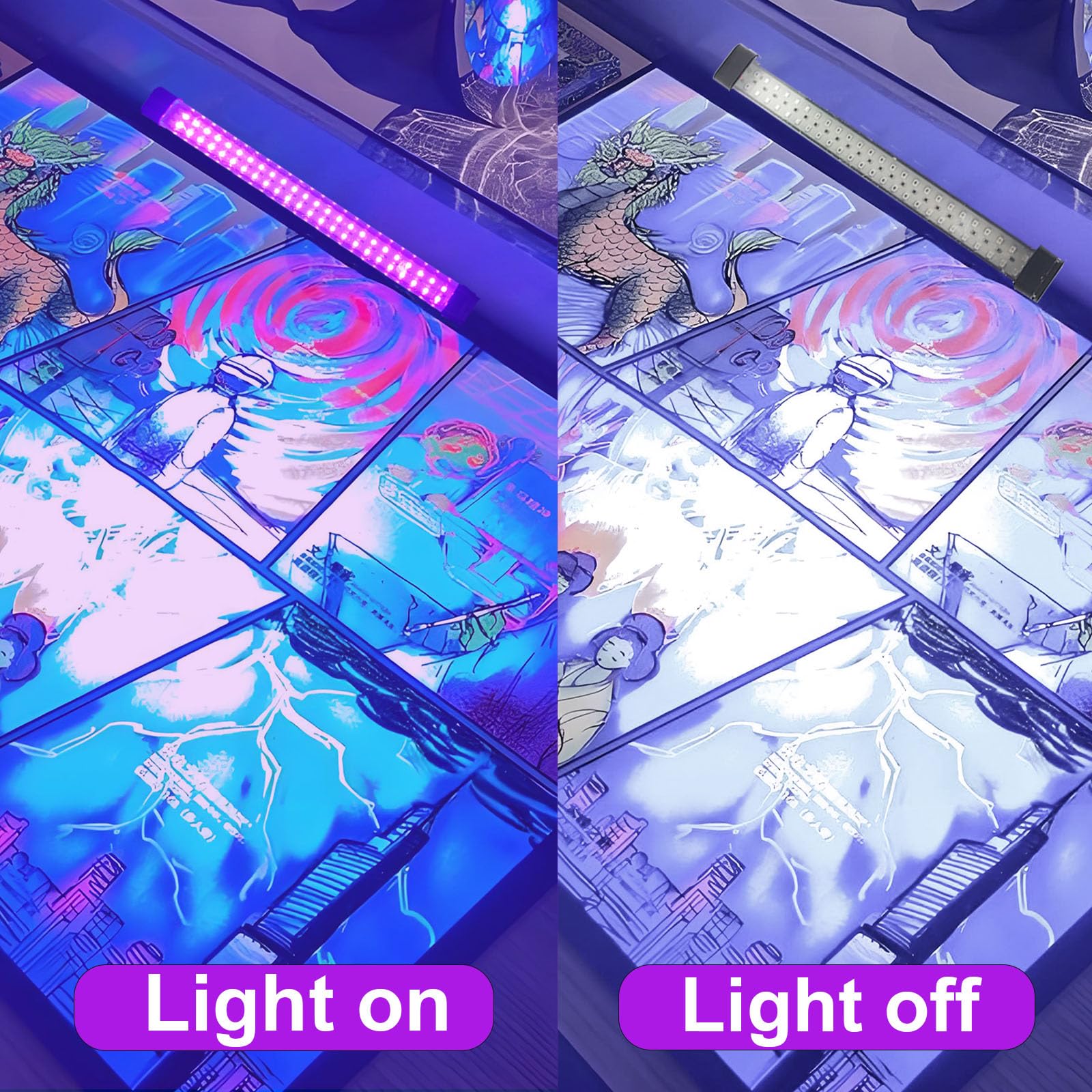 2 Pièces 15W LED Lumiere Noire, Barre de Lumières UV, barres de lumière noire portable, neon lumiere noire 395-405 nm pour Halloween, Noël Soirée, Body Painting Peinture, Disco