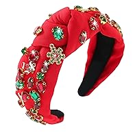 Vista 36 de Diadema anudada de perlas para mujer, diadema con brillantes diamantes de imitación, adornada con cristales, diadema ancha con nudo, accesorio