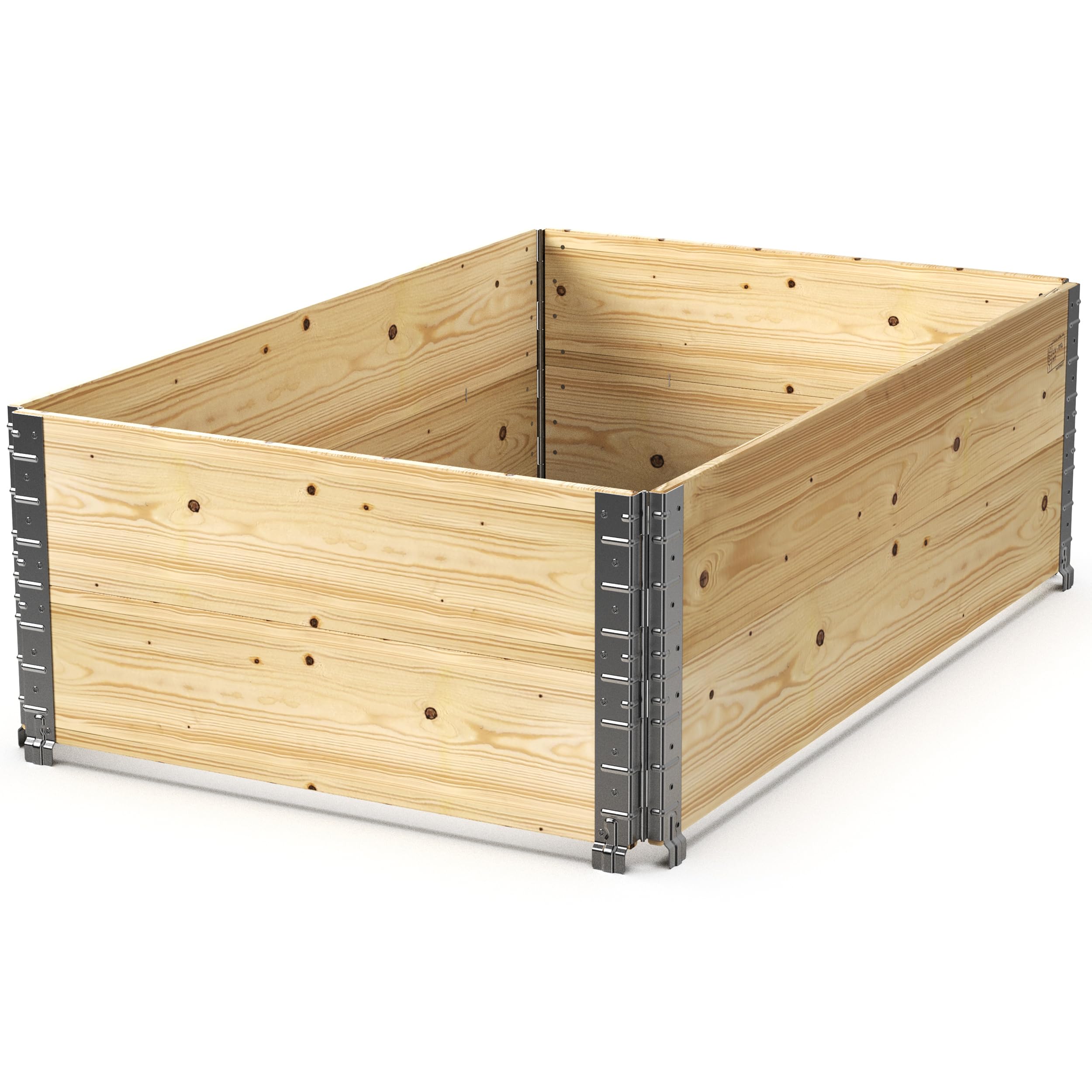 Schroth Home Hochbeet 120x80x40cm groß - rechteckig - Palettenrahmen aus Holz - Hochbeet für Garten - faltbar - steckbar & stapelbar - Aussenbereich (1x Hochbeetrahmen 120x80x40)