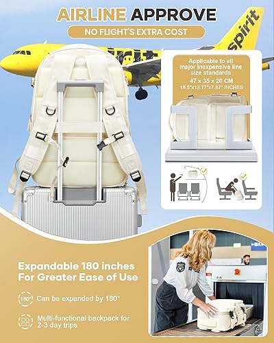 Vista 448 de VECAVE Mochila de viaje para laptop, mochila aprobada para vuelos,Mochila deportiva para universidad casual, A-Negro, Mochila para laptop