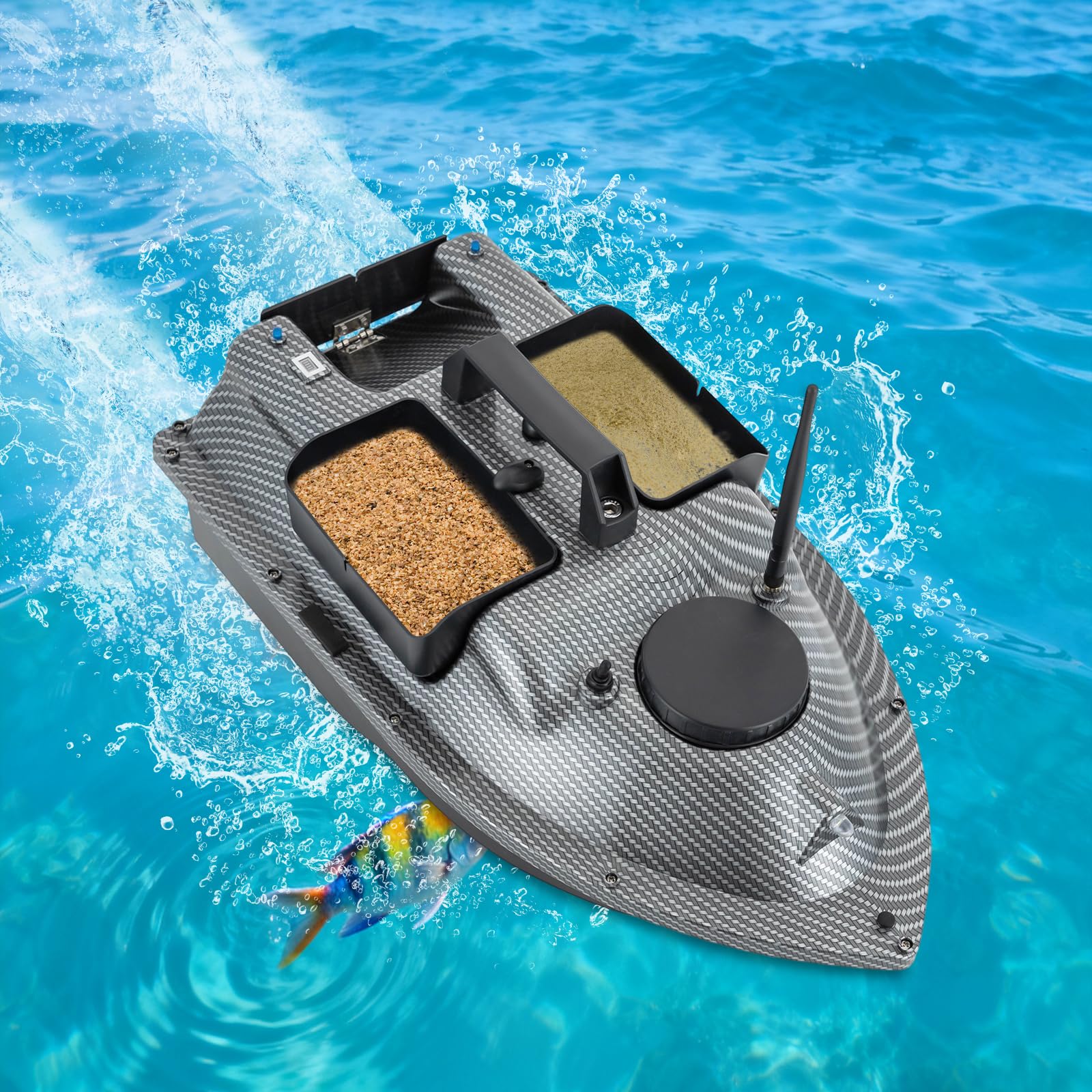 Barco de alimentación con GPS 5200 mAh 500 m RC cebo barco para