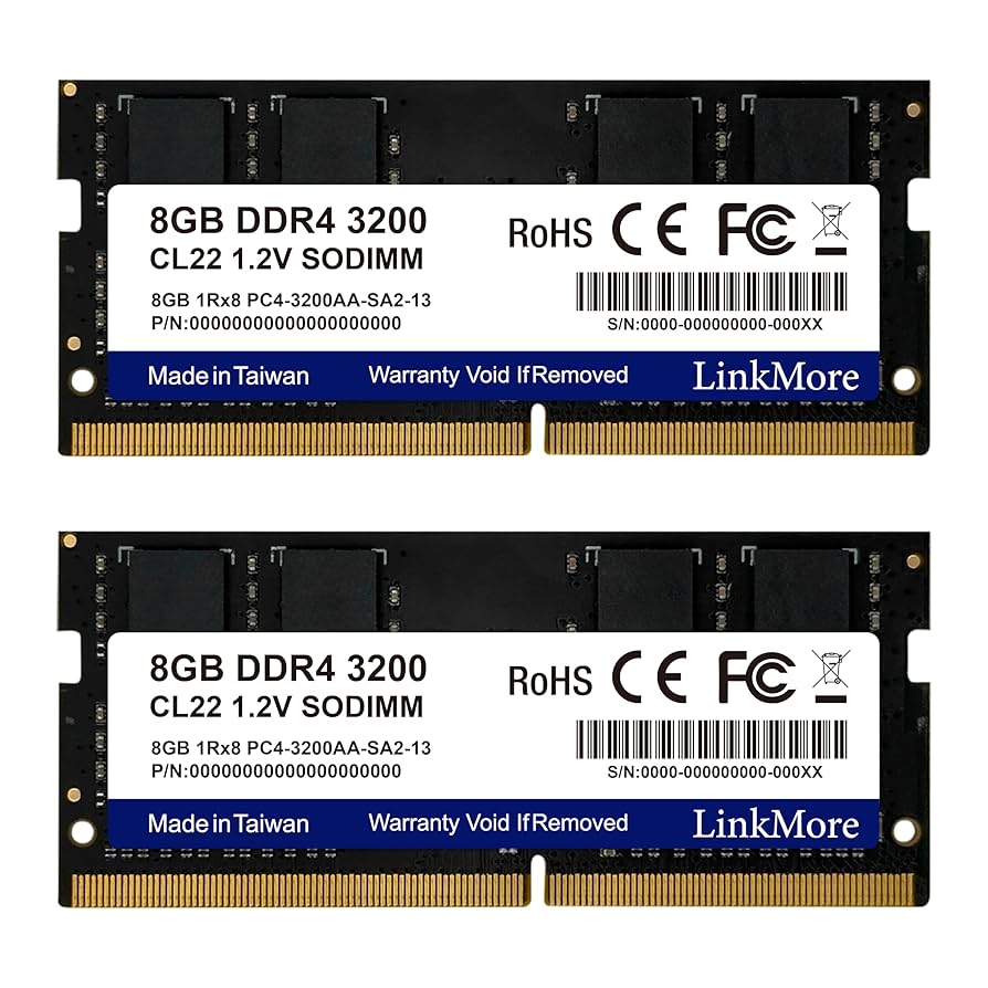 LinkMore 16GB Kit (2 x 8GB) DDR4 3200MH SODIMM (PC4-25600