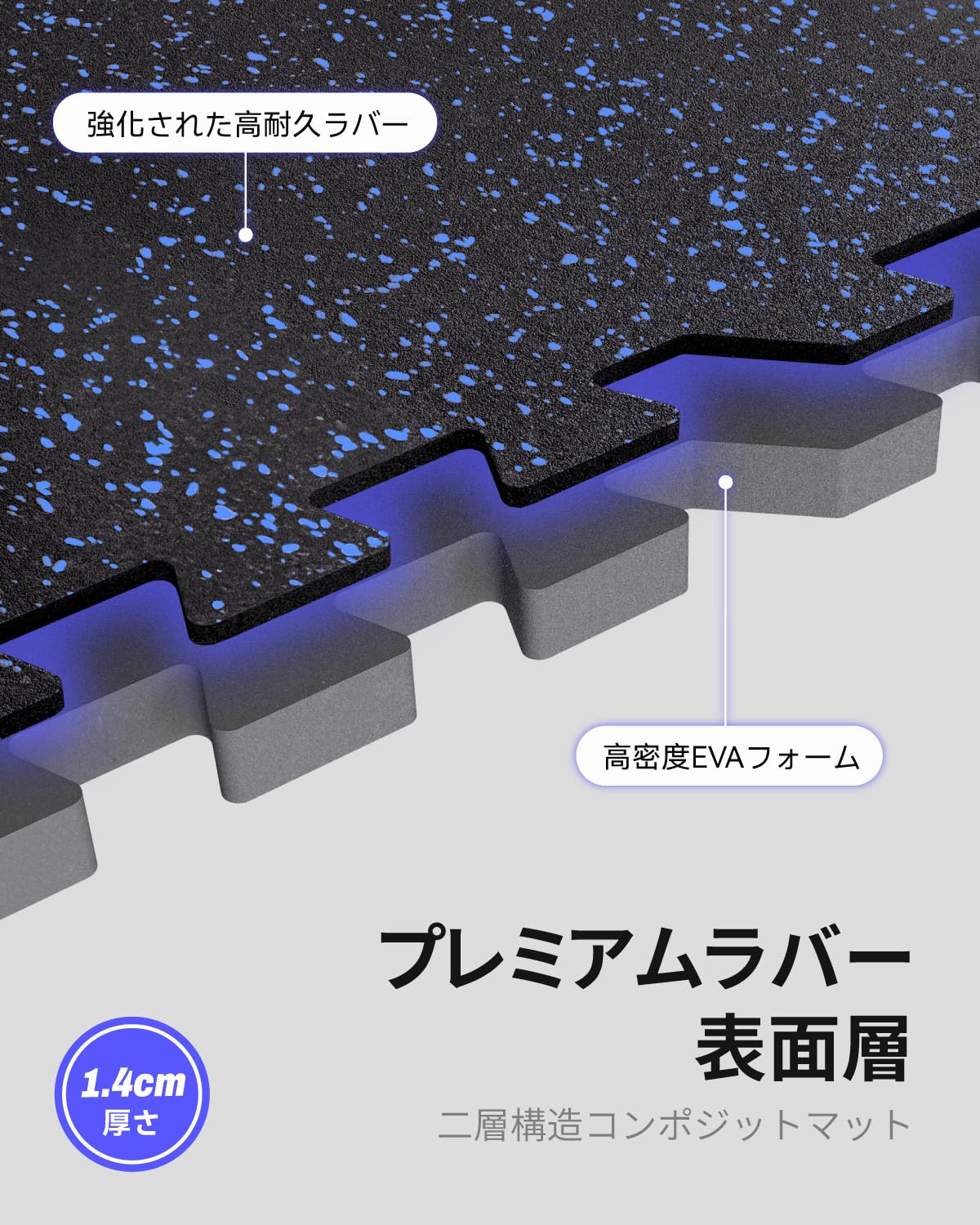 Amazon.co.jp: AIRHOP ジムマット 大判トレーニングマット 2層構造の