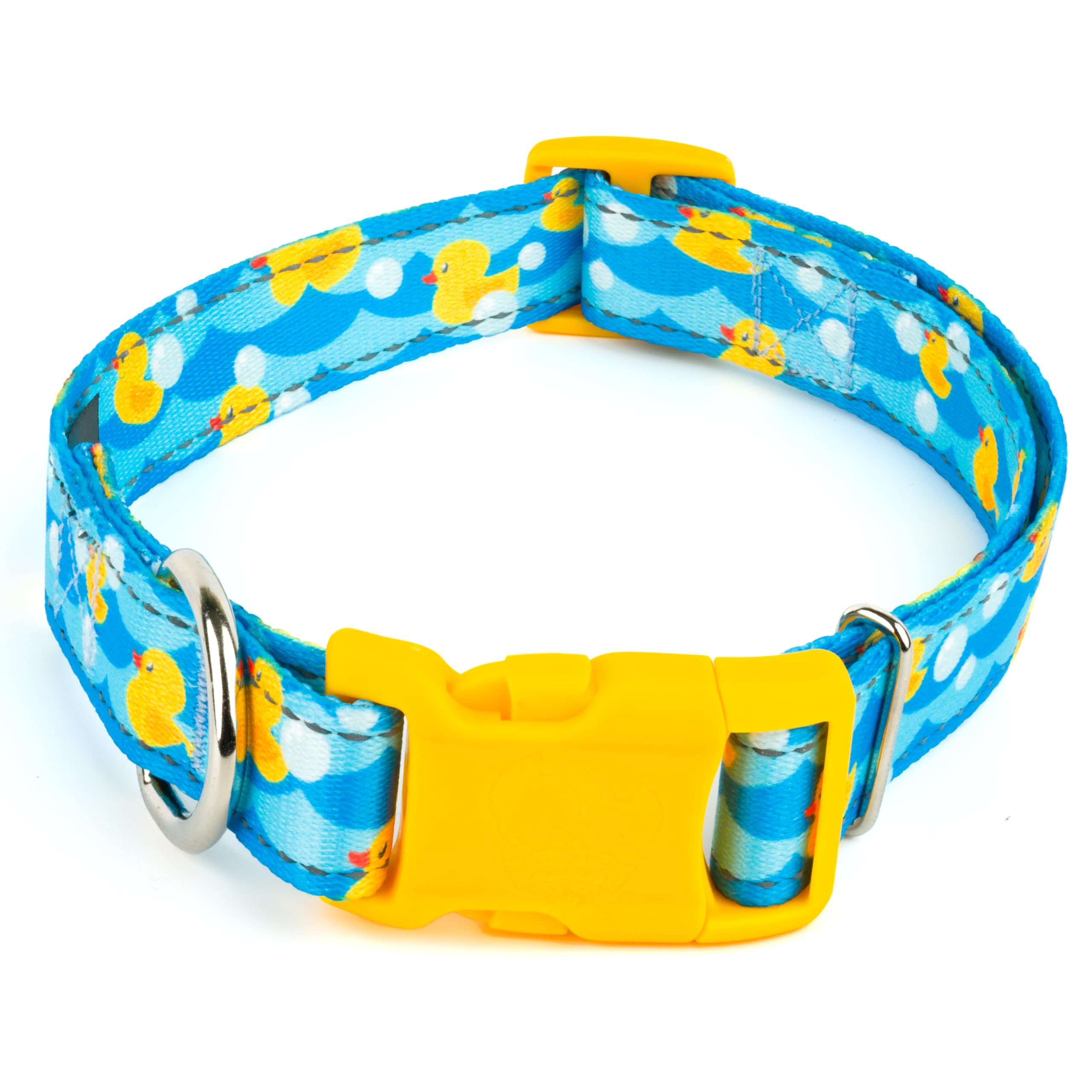 Country Brook Petz - Deluxe Just Ducky Reflective Dog Collar - Critter Corner Collection Featuring Night Safe Designs (5/8 Inch, Small)