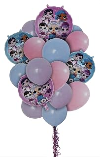 16 pcs Set of LOL Balloons for Children Surprise Birthday Balloon Bouquet Decorations Surprise Doll Banner Children’s Party for LOL